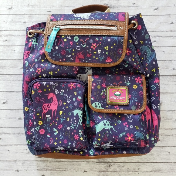 Lilly Bloom Handbags - Lily Bloom Unicorn Backpack Purple Purse Bag